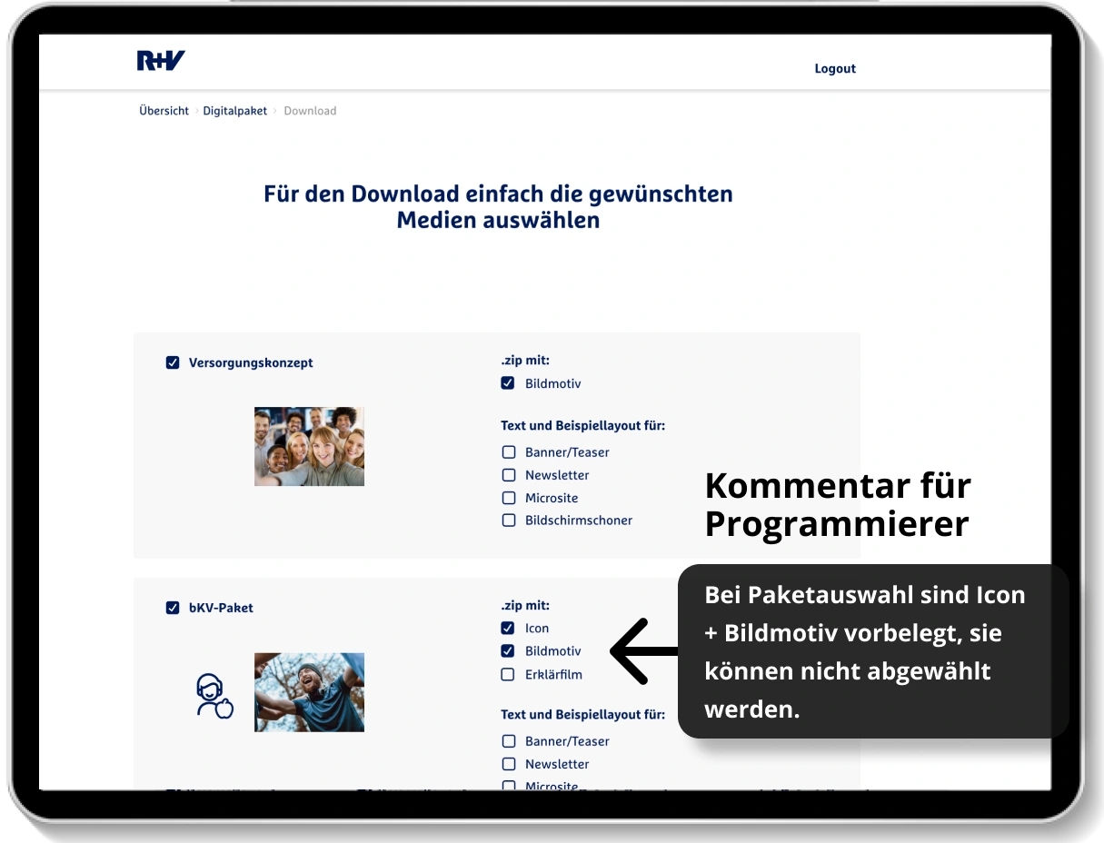 Nachher: Alle Bausteine und Medien zusammen. User wählen frei, was sie brauchen.